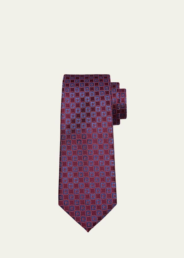 Mens Silk Micro-Square Jacquard Tie Product Image