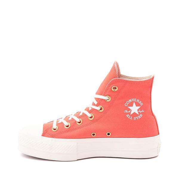 Womens Converse Chuck Taylor All Star Lift Hi Sneaker - Watermelon Slushy / Egret / White Product Image