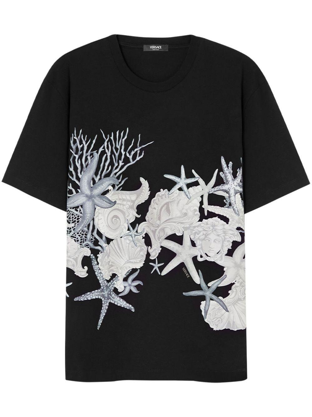 Graphic-print Cotton T-shirt In Black Product Image