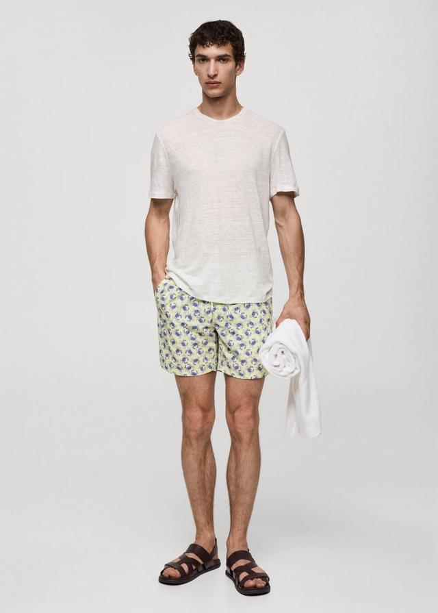 Crab-print swimsuit - Men | MANGO USA Product Image