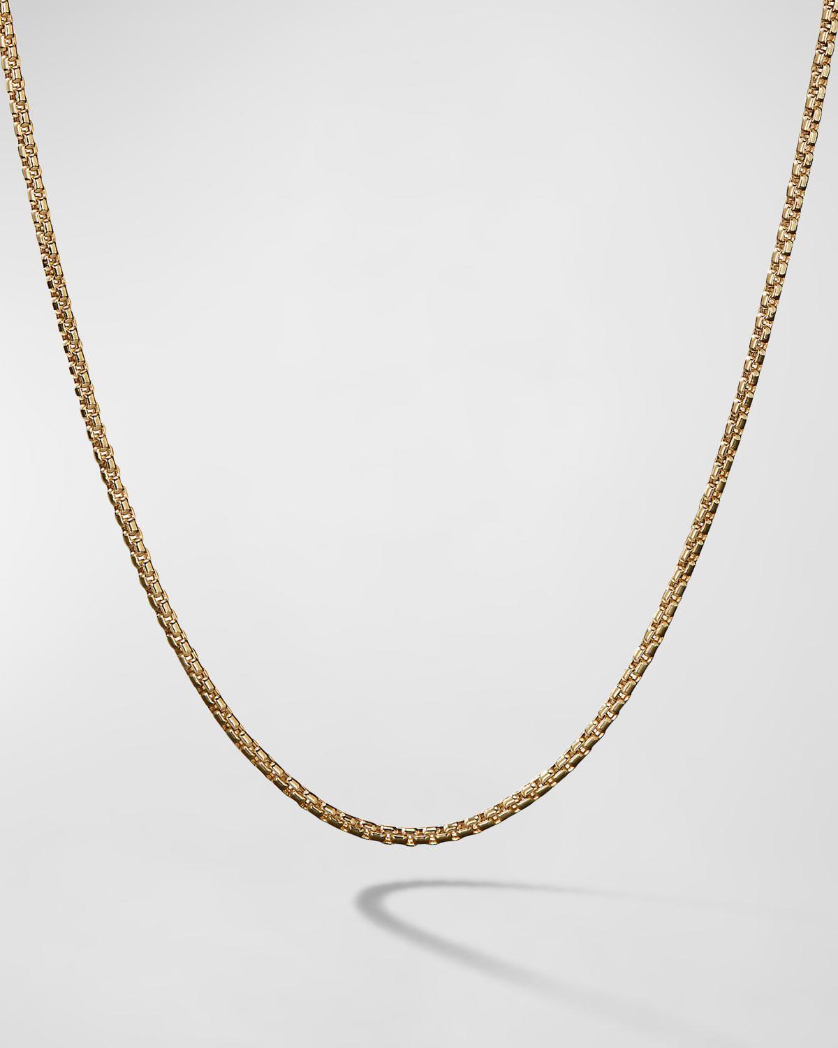 Mens 18K Yellow Gold Box Chain Necklace - Gold - Size 26 - Gold - Size 26 Product Image