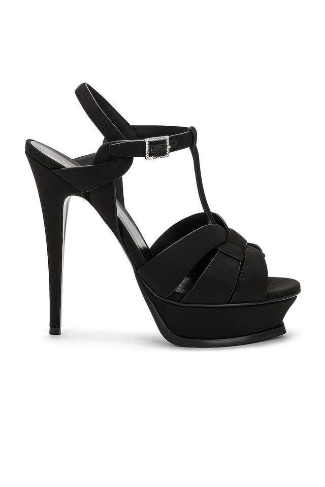 Saint Laurent Tribute Platform Sandal in Black Product Image