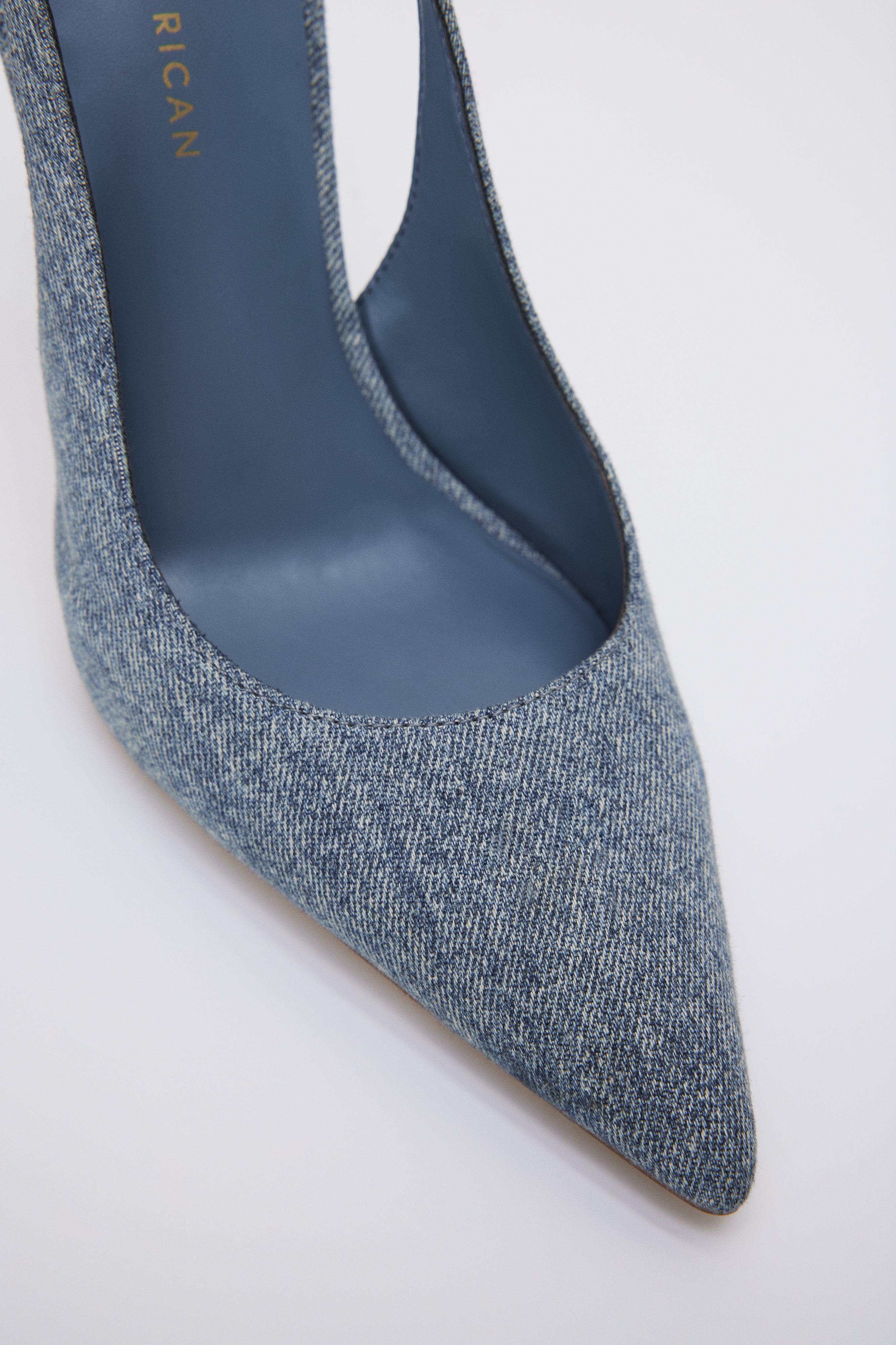 STILETTO SLINGBACK HEELS | BLUE DENIM002 Product Image