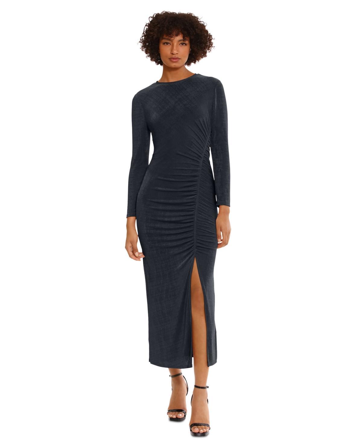 Donna Morgan Stretch Long Sleeve Ruched Dress Product Image