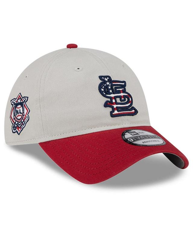 Mens New Era Khaki/Red St. Louis Cardinals 2024 Fourth of July 9TWENTY Adjustable Hat Product Image