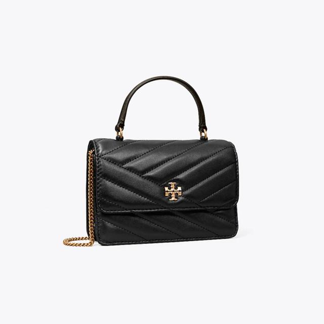 TORY BURCH Mini Kira Chevron Top Handle Chain Wallet In Black Product Image