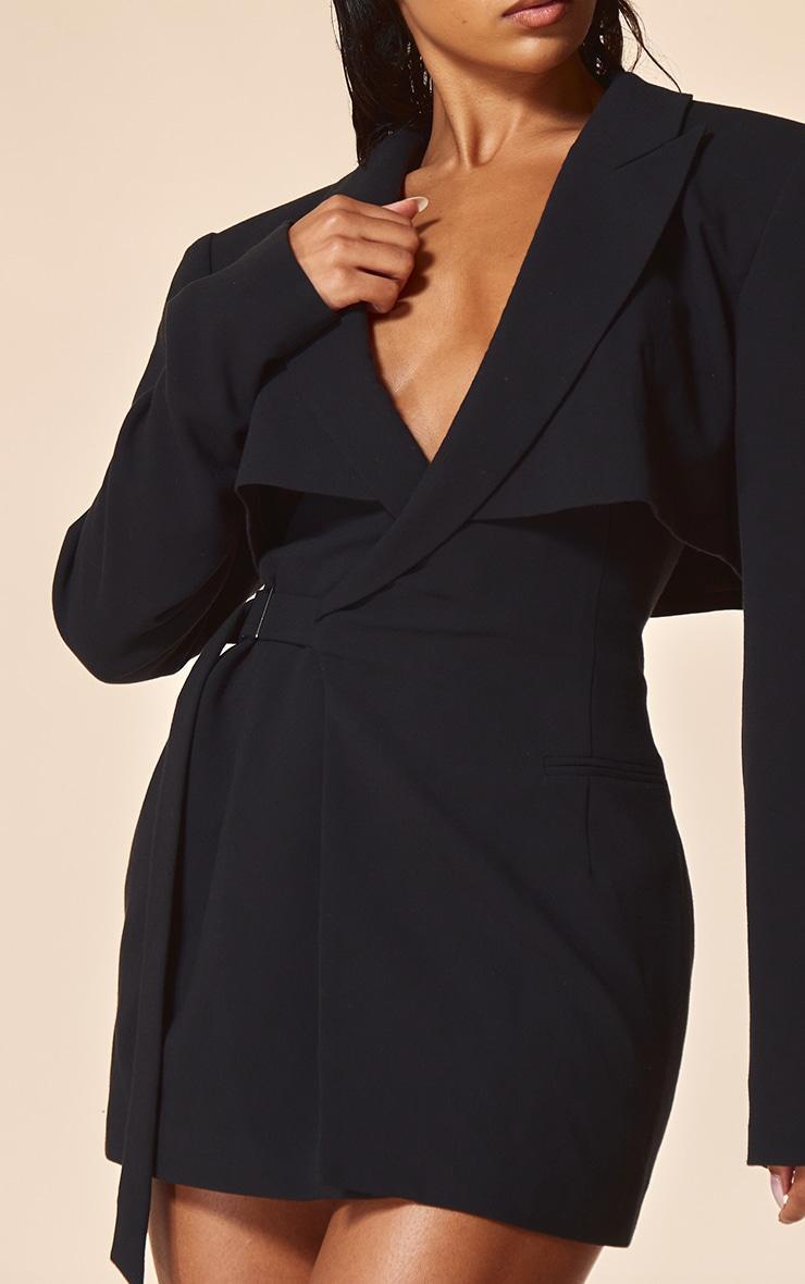 PLT Label Black Tie Side Detail Blazer Dress Product Image