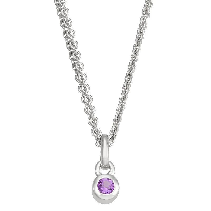 Sterling Silver Amethyst Pendant Necklace, Womens Silver Tone Product Image