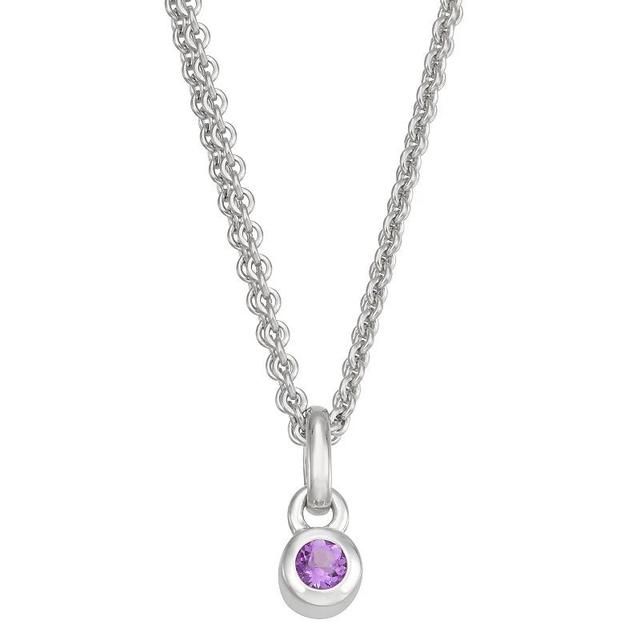 Sterling Silver Amethyst Pendant Necklace, Womens Silver Tone Product Image