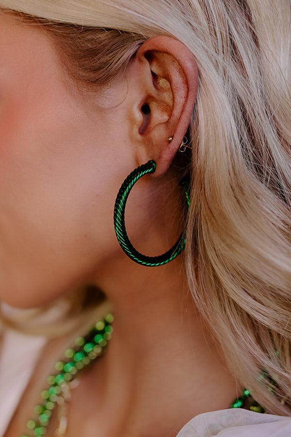 Holiday Fun Hoop Earrings In Green Product Image