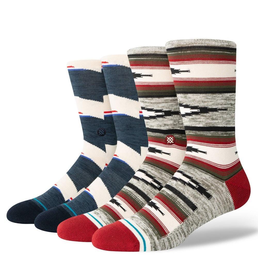 STANCE x WADE Mens Striped Blanket Crew Socks 2pk - Red/Blue L Product Image