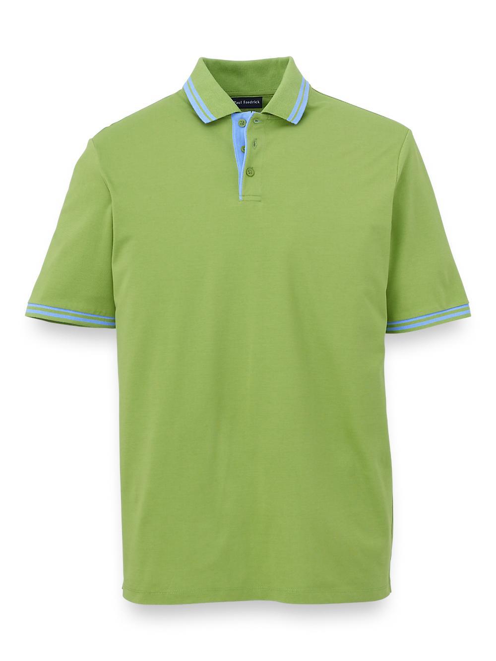 Mercerized Cotton Pique Three Button Polo Product Image