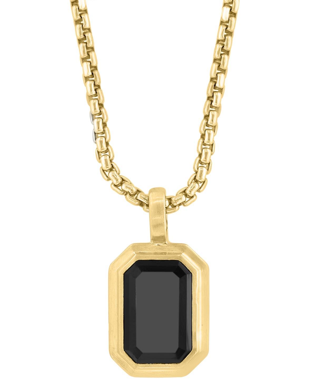 Effy Mens Onyx 22 Pendant Necklace (1-1/2 ct. t.w.) in 14k Gold-Plated Sterling Silver Product Image