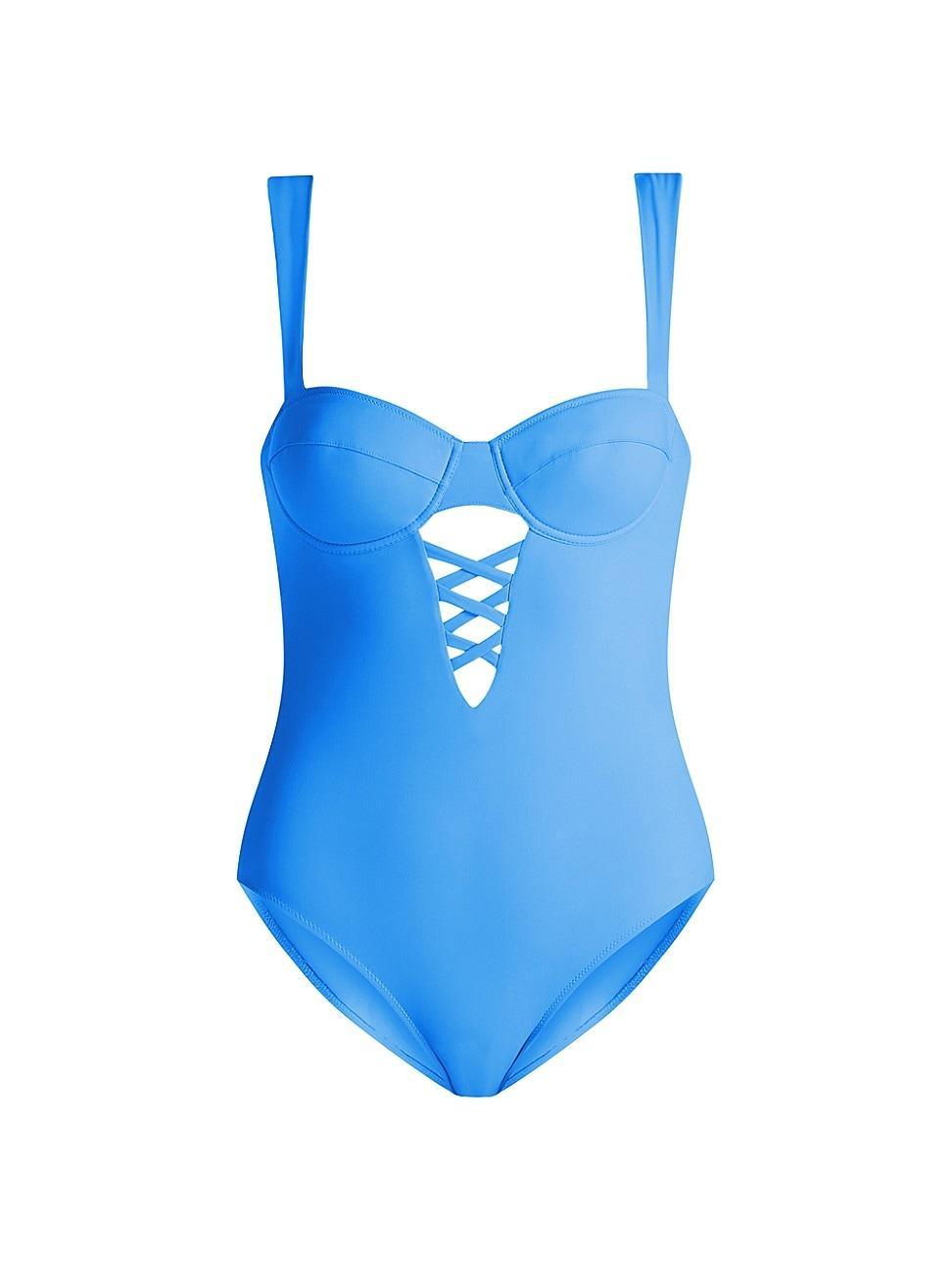 Womens Paris Lace-Up Balconette One-Piece Swimsuit Product Image