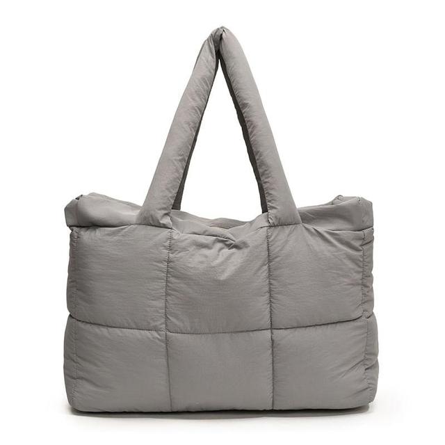 Plain Quilted Nylon Tote Bag Product Image