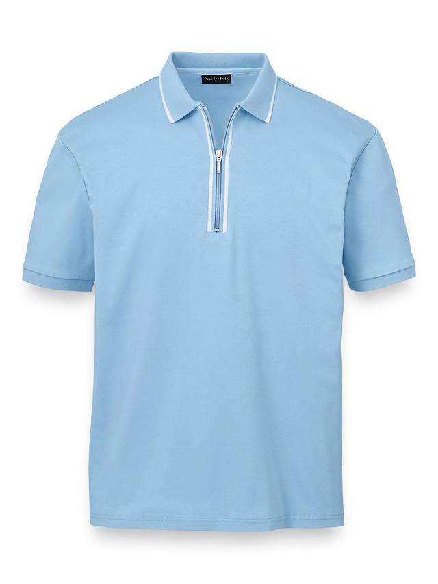 Mercerized Cotton Quarter Zip Polo Product Image