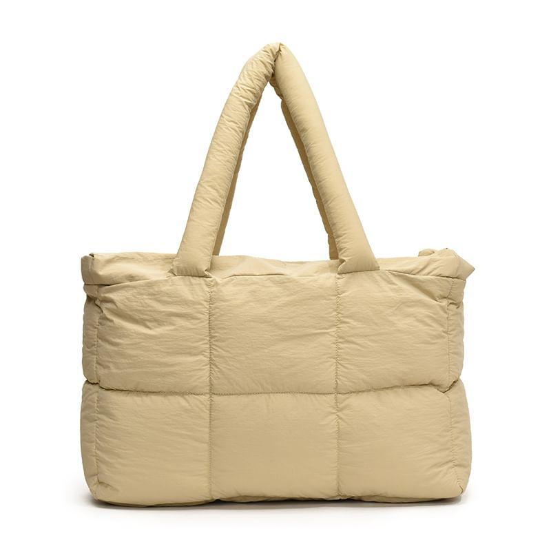 Plain Quilted Nylon Tote Bag Product Image