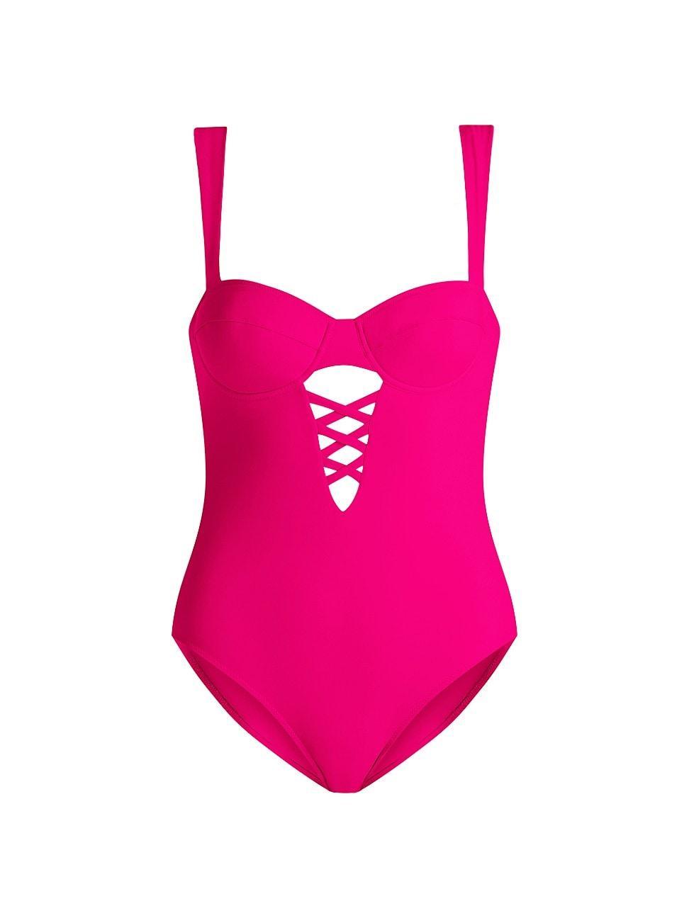 Womens Paris Lace-Up Balconette One-Piece Swimsuit Product Image