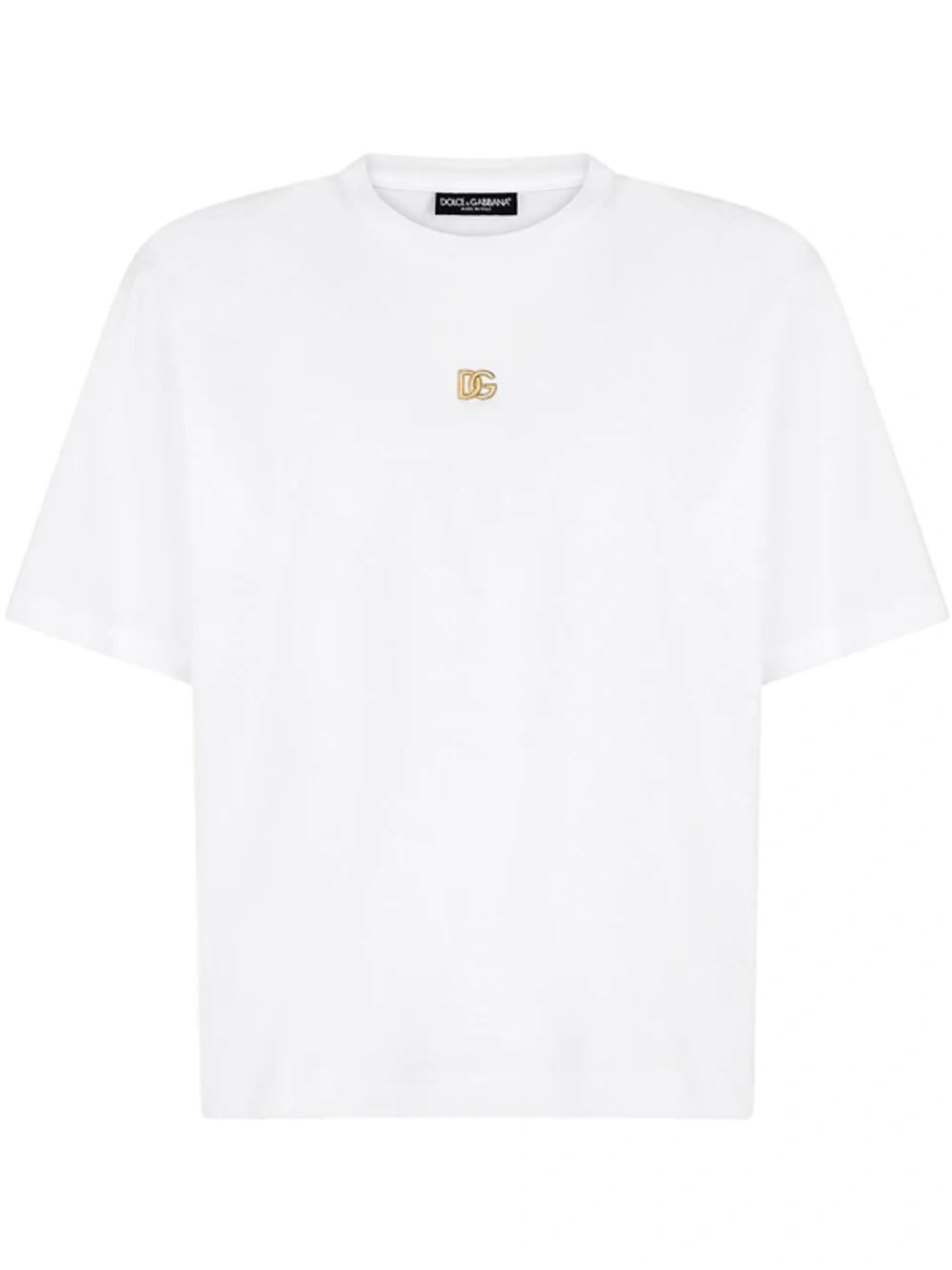 Logo-plaque Short-sleeve T-shirt In White Product Image