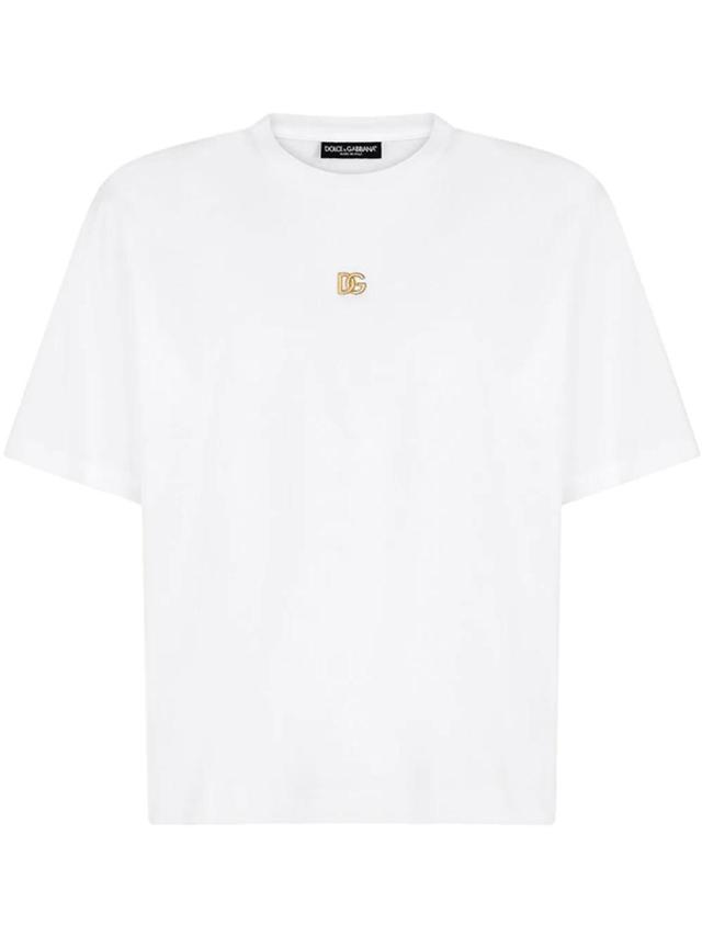 Logo-plaque Short-sleeve T-shirt In White Product Image