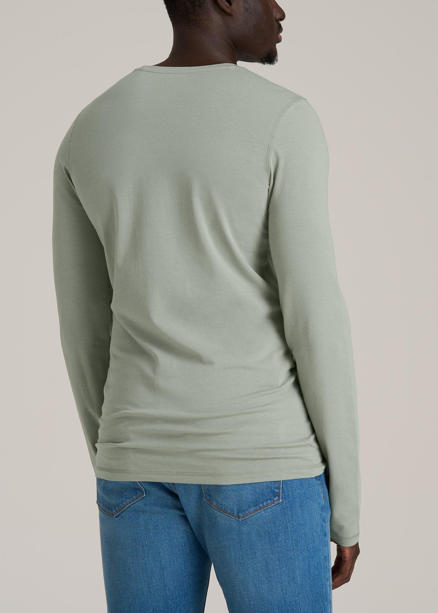 The Essential SLIM-FIT Long Sleeve Tee for Tall Men in Seagrass Male Product Image