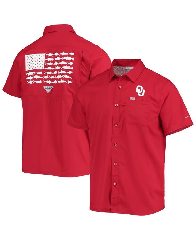 Mens Columbia PFG Crimson Oklahoma Sooners Slack Tide Camp Button-Up Shirt Product Image