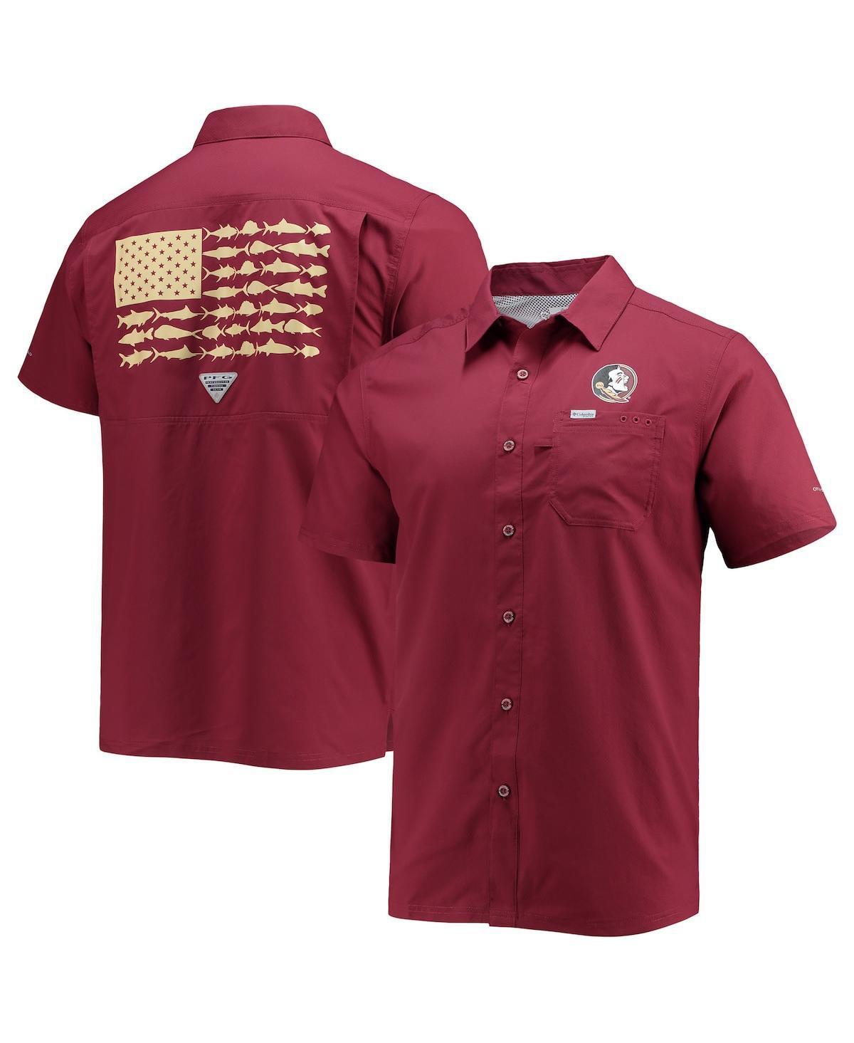 Mens Columbia PFG Garnet Florida State Seminoles Slack Tide Camp Button-Up Shirt Product Image