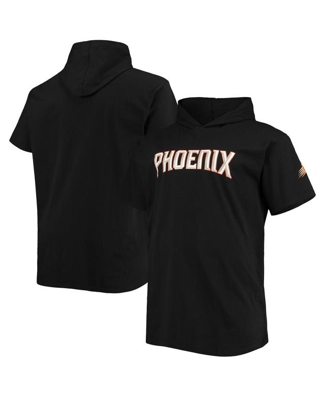 Mens Black Phoenix Suns Big & Tall 2-Hit Short Sleeve Pullover Hoodie Product Image