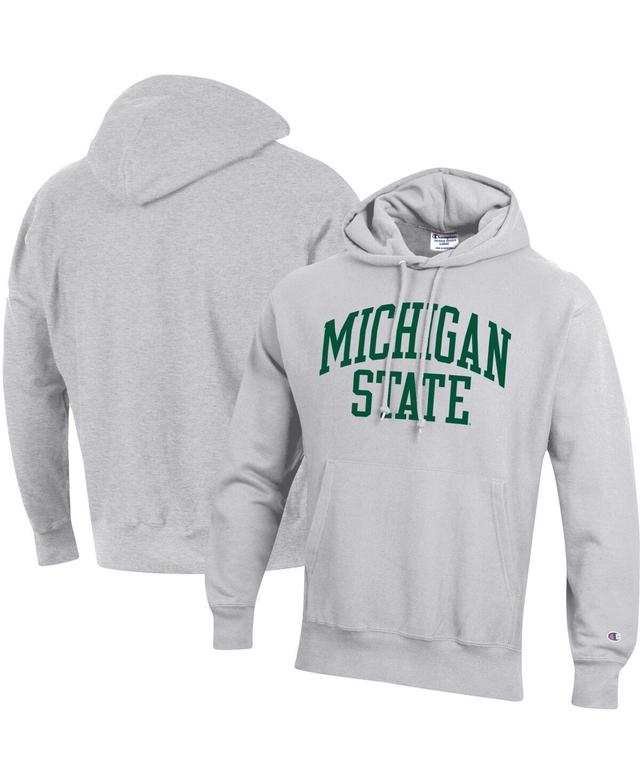 Mens Champion Heathered Gray Michigan State Spartans Team Arch Reverse Weave Pullover Hoodie Product Image