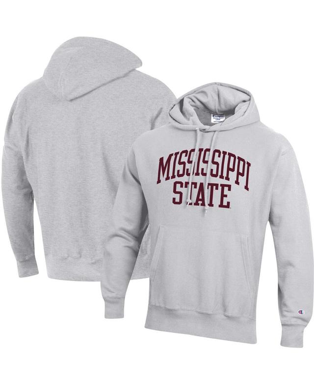 Mens Champion Heathered Gray Mississippi State Bulldogs Team Arch Reverse Weave Pullover Hoodie Product Image