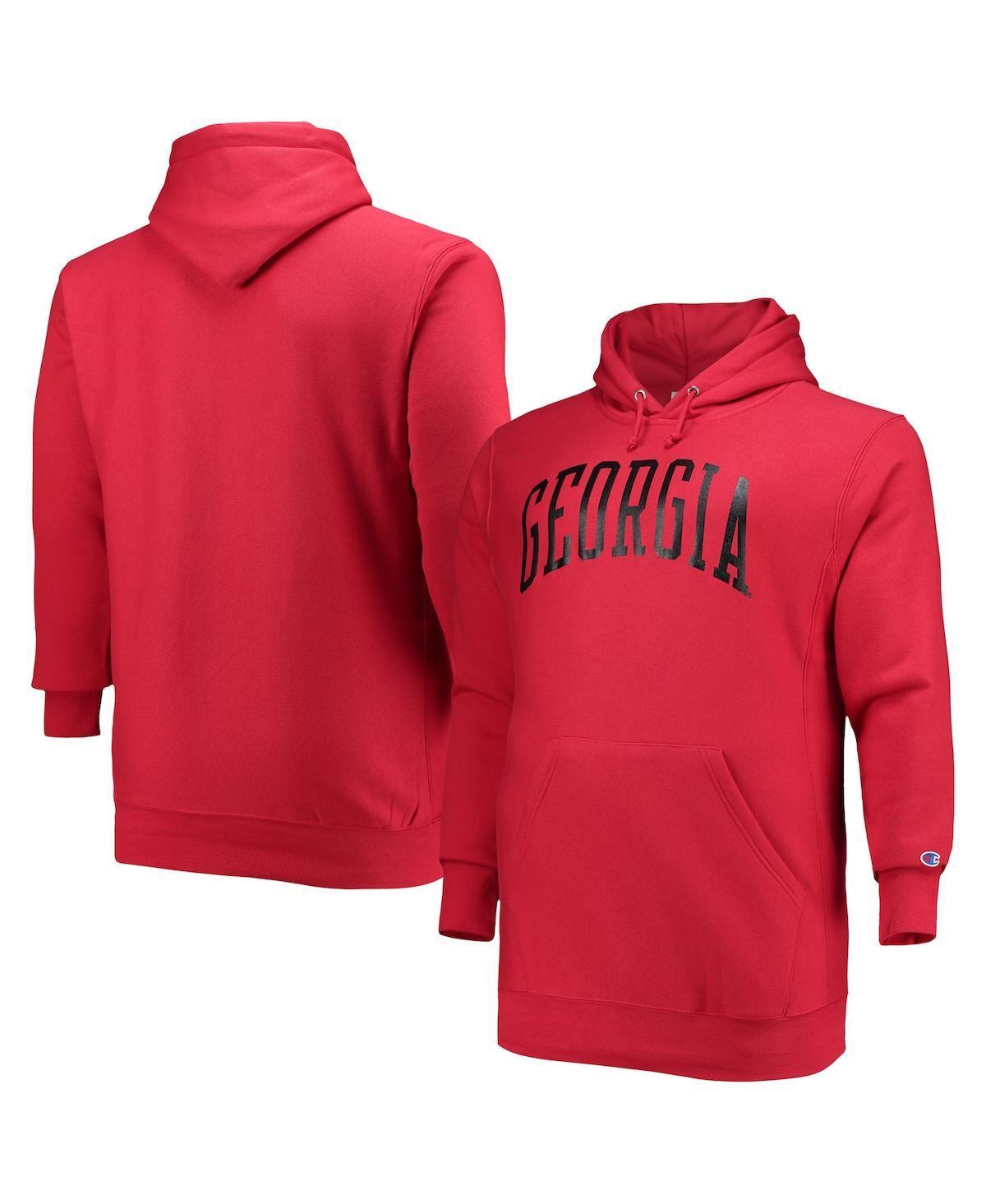 Mens Champion Georgia Bulldogs Big & Tall Reverse Weave Fleece Pullover Hoodie Sweatshirt Product Image