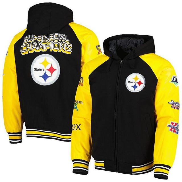 Mens G-III Sports by Carl Banks Pittsburgh Steelers Defender Raglan Full-Zip Hoodie Varsity Jacket Product Image