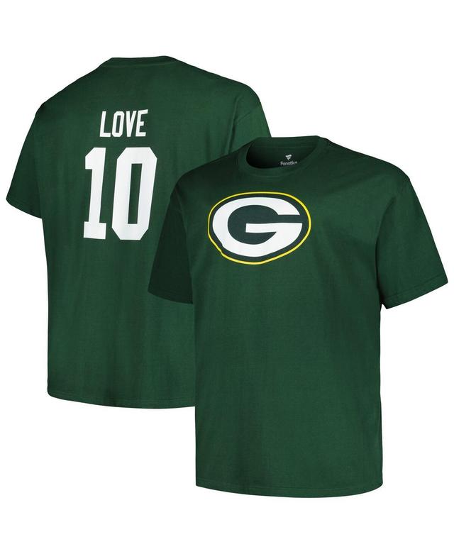 Mens Fanatics Branded Jordan Love Bay Packers Big & Tall Player Name & Number T-Shirt Product Image