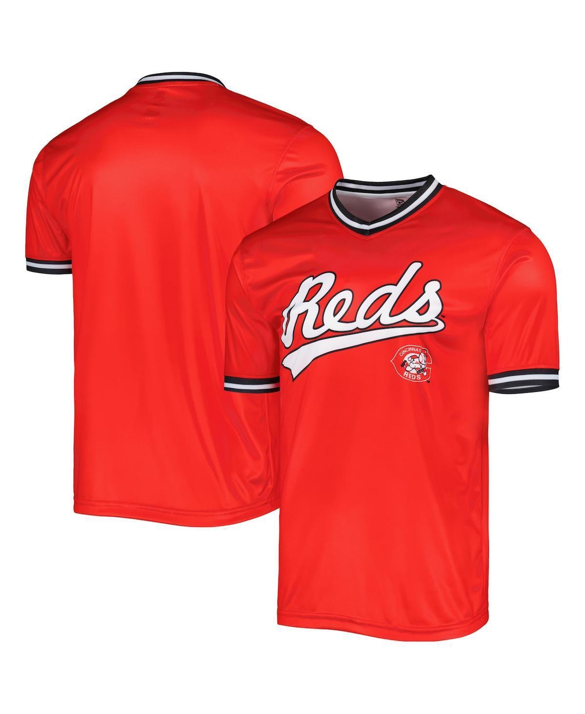 Mens Stitches Red Cincinnati Reds Cooperstown Collection Team Jersey Product Image