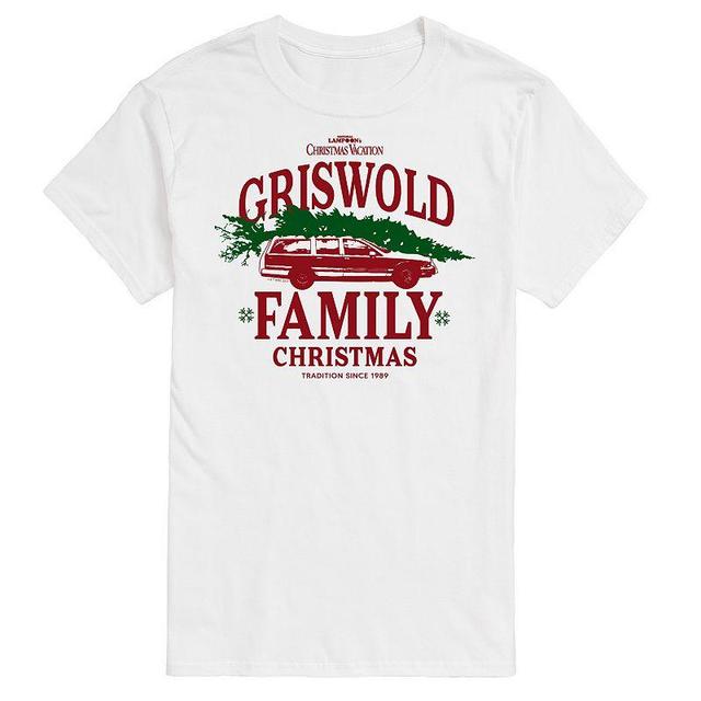 Mens National Lampoons Christmas Vacation Family Christmas Graphic Tee White Product Image