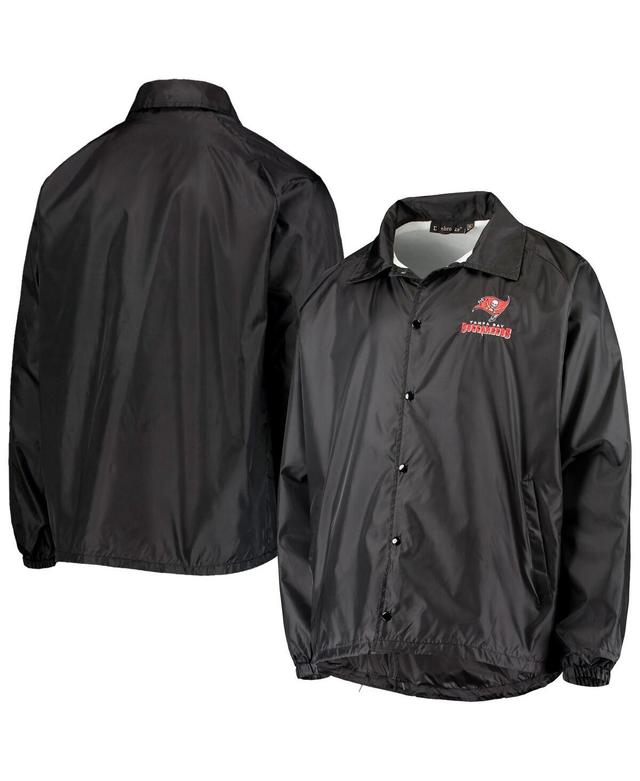 Mens Black Tampa Bay Buccaneers Coaches Classic Raglan Full-Snap Windbreaker Jacket Product Image