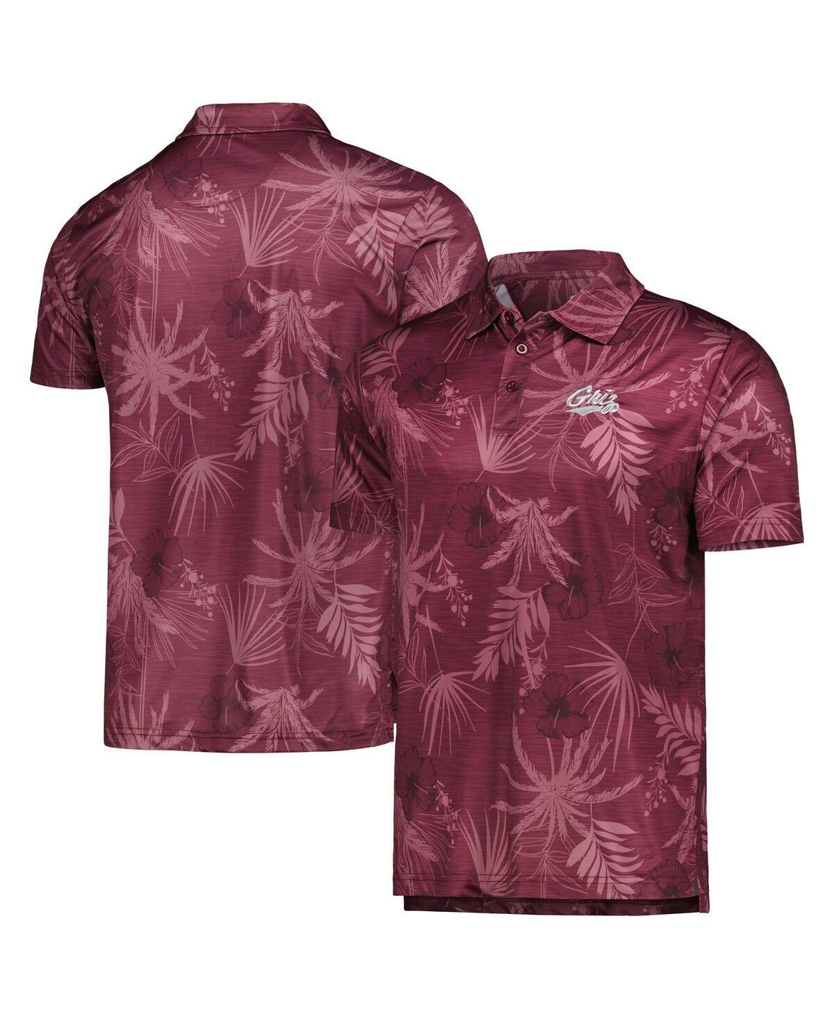 Mens Colosseum Maroon Montana Grizzlies Palms Team Polo Shirt Product Image