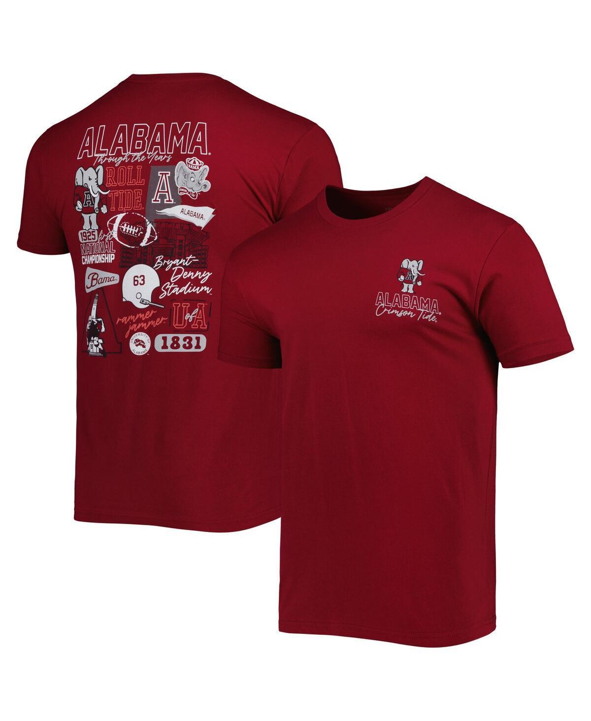 Mens Crimson Alabama Crimson Tide Vintage-Inspired Through the Years 2-Hit T-shirt Product Image