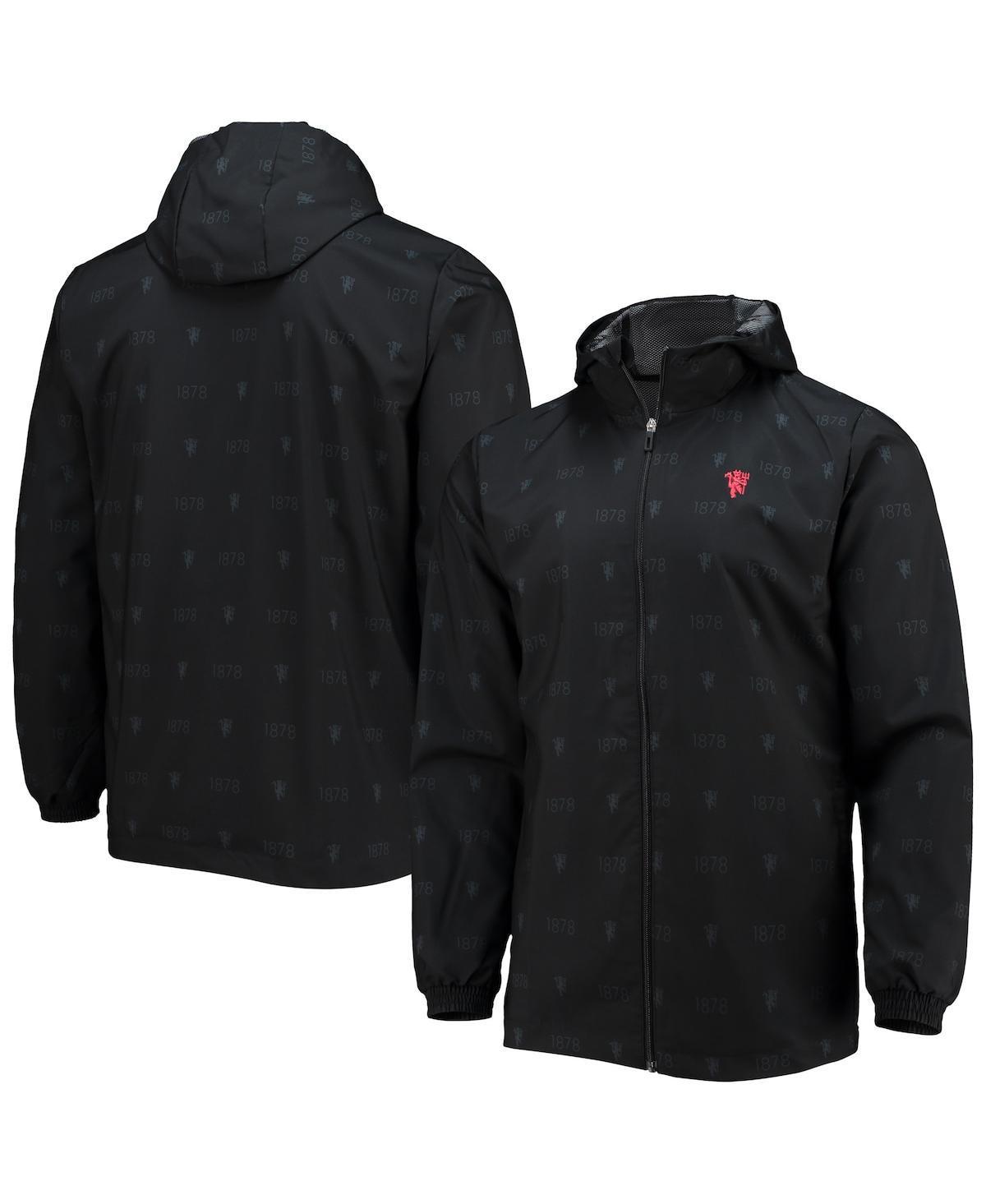 Mens adidas Black Manchester United AEROREADY Full-Zip Hoodie Windbreaker Jacket Product Image