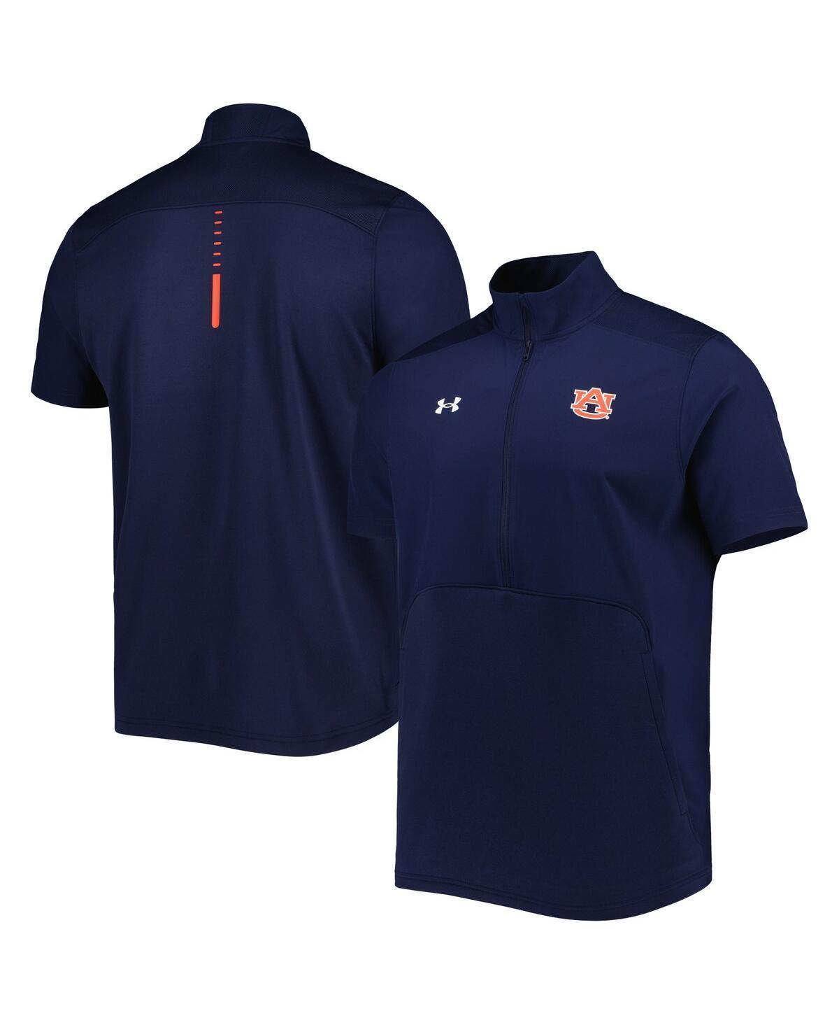 Mens Under Armour Auburn Tigers Motivate 2.0 Half-Zip Jacket Blue Product Image