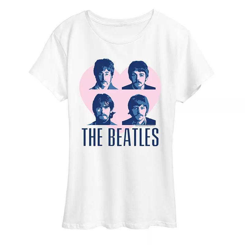 Womens The Beatles Heart Graphic Tee Product Image