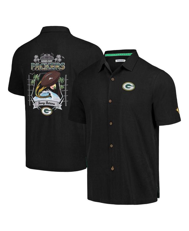 Mens Tommy Bahama Black Tampa Bay Buccaneers Tidal Kickoff Camp Button-Up Shirt Product Image