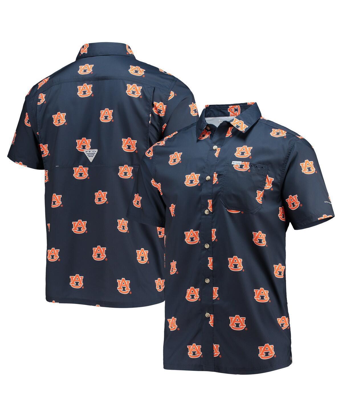 Mens Navy Auburn Tigers Super Slack Tide Omni-Shade Button-Up Shirt Product Image