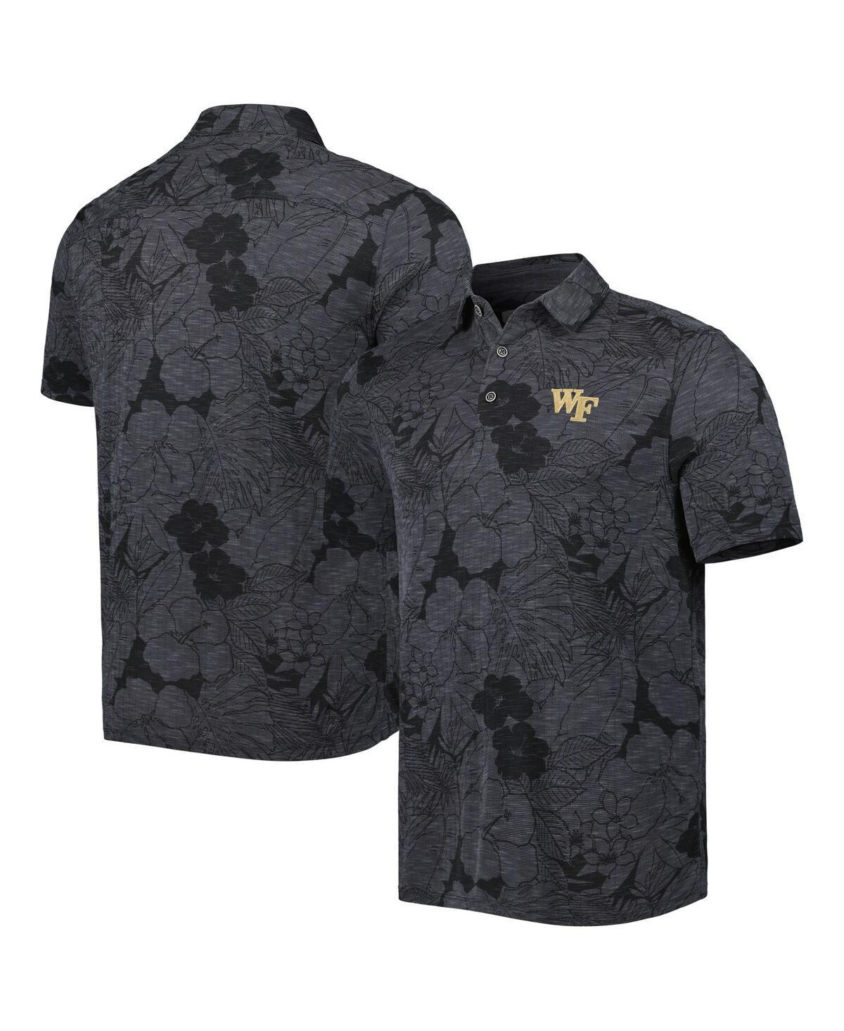 Mens Tommy Bahama Black Wake Forest Demon Deacons Miramar Blooms Polo Shirt Product Image