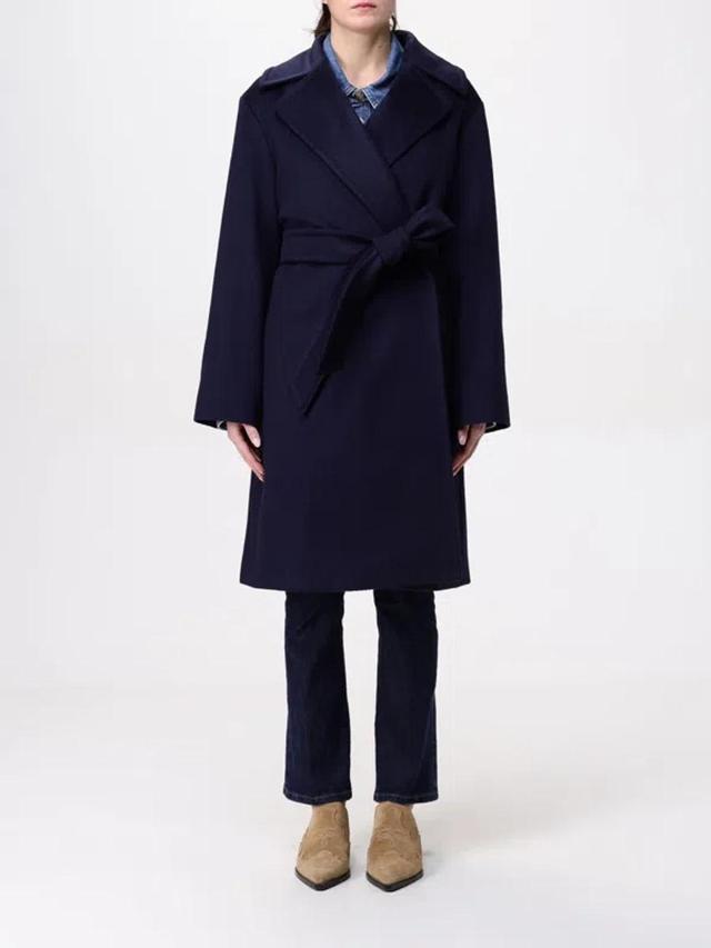 MAX MARA Studio Coat Woman Blue Women Product Image