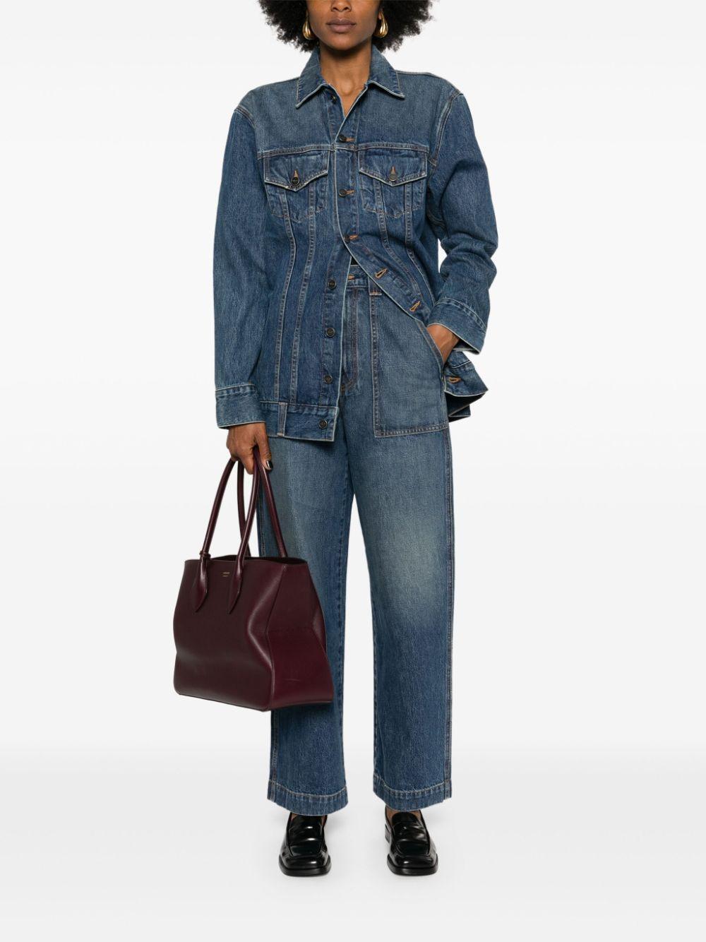 KHAITE Ross Oversize Denim Trucker Jacket In Blue Product Image