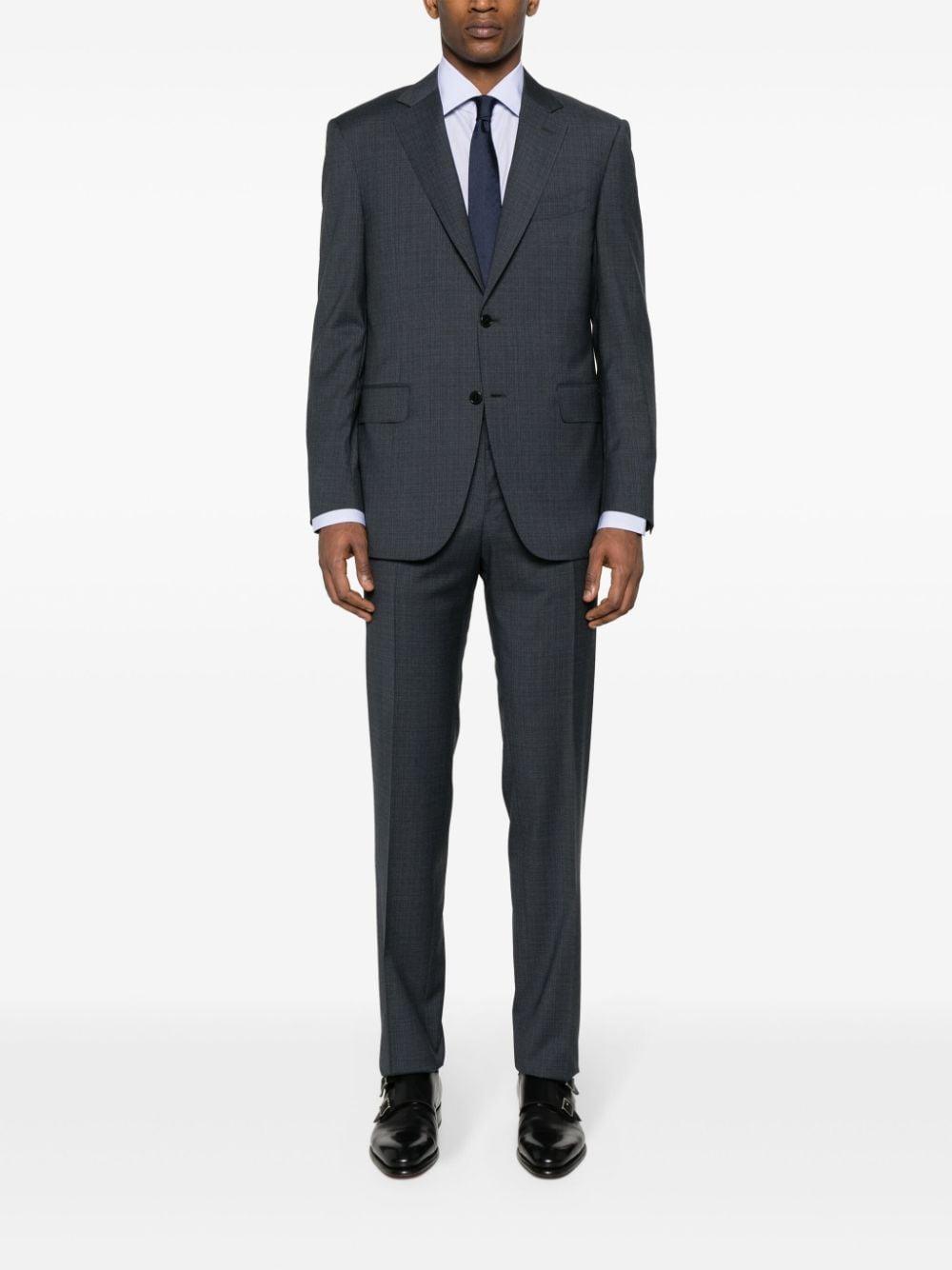 CANALI Check-pattern Single-breasted Suit In Blue Product Image