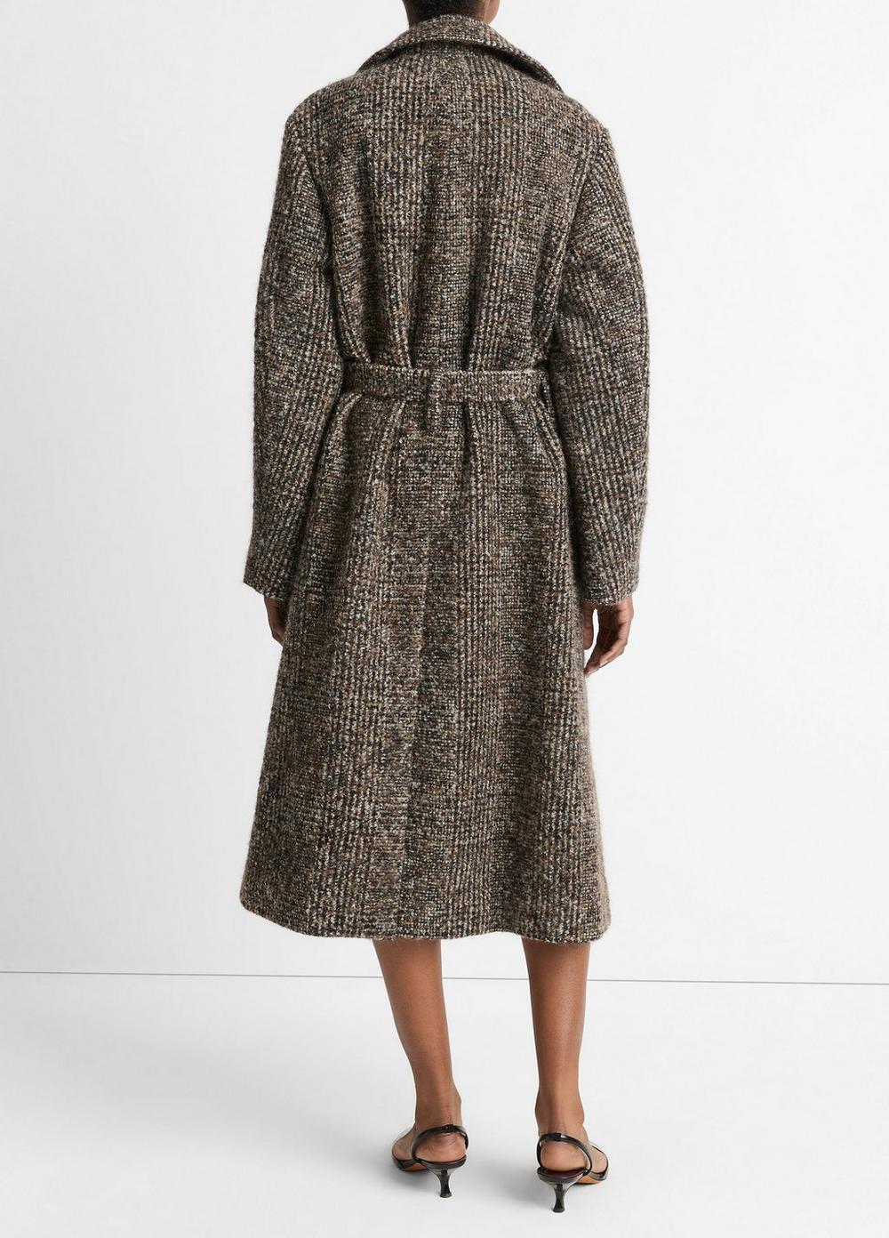 Bouclé Belted Long Coat Product Image