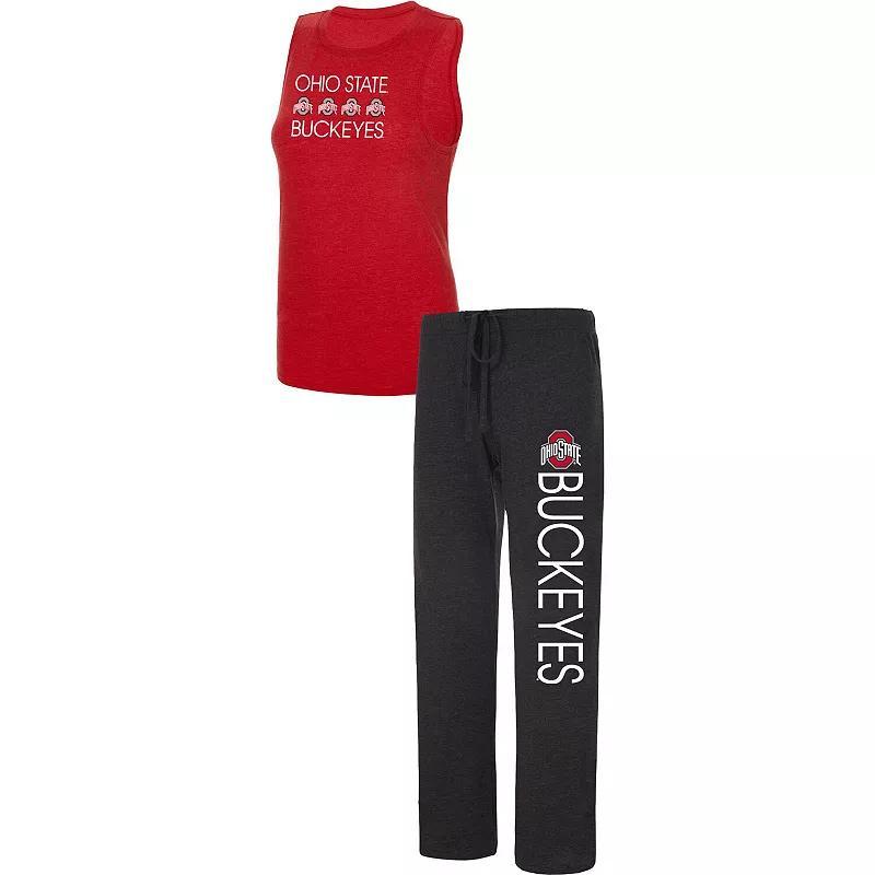 Womens Concepts Sport /Scarlet Ohio State Buckeyes Team Tank Top & Pants Sleep Set Product Image