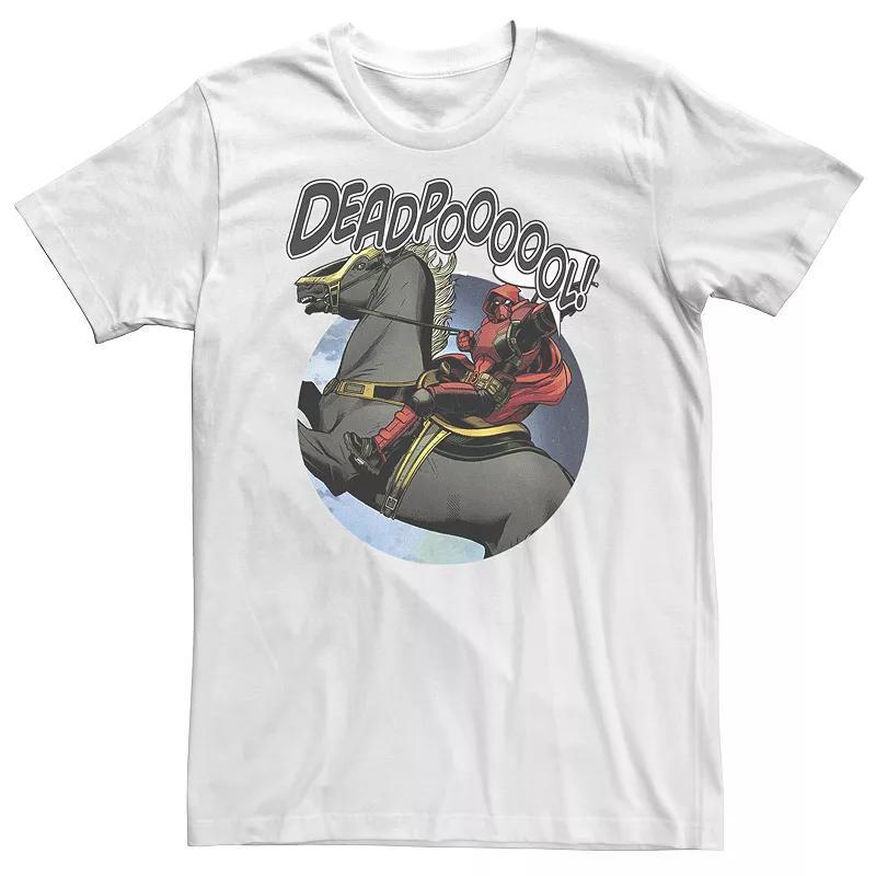 Big & Tall Marvel Deadpool With Cape On Horseback Tee, Mens Product Image